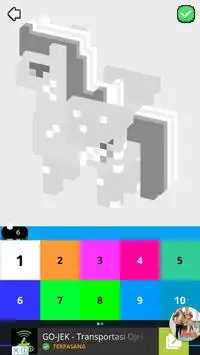 3D Little Pony Unicorn Color By Number Pixel art Screen Shot 2