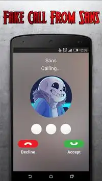 Fake Call From sans Screen Shot 0