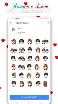 Couple Love Romance Sticker Packs : WAStickerApps Screen Shot 7