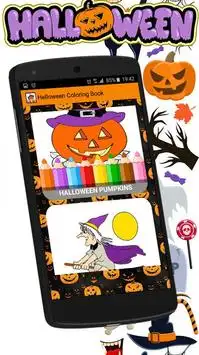 Halloween coloring Book : witches &  Pumpkins Screen Shot 1