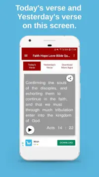 Faith Hope and Love Verses - KJV Bible and Quizzes Screen Shot 1