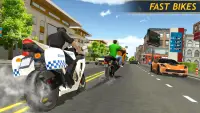 ตำรวจรถจักรยานยนต์แข่งรถฟรี - Police Bike Racing Screen Shot 0