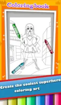 superhero Girl Warna Permainan Screen Shot 9