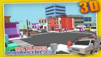 Blocky 911 Ambulance Rescue 3D Screen Shot 11