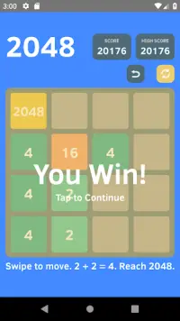 2048 Simple Puzzle Game Screen Shot 1