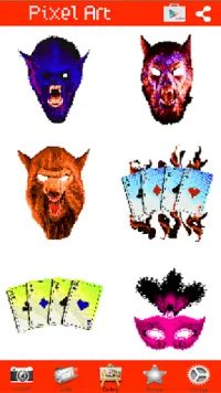 Coloring Scary Masks Pixel Art Game Screen Shot 4