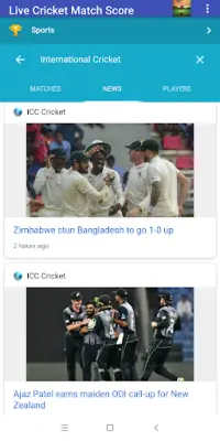 Live Cricket Match Scores Screen Shot 2