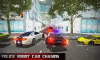 Polisi AS mengubah mobil robot: salju kota Screen Shot 2