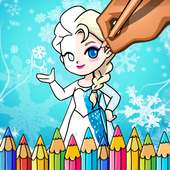 Snow Queen & Princess Coloring Page