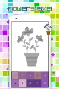 Coloring Flowers Pixel Art, By Number Screen Shot 1