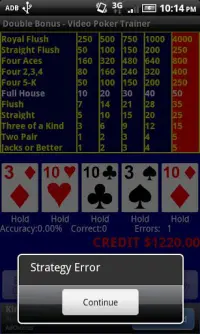 Video Poker - Double Bonus Screen Shot 1