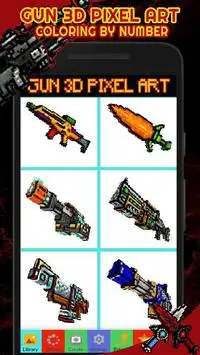 Gun 3D Pixel Art - Color By Number Screen Shot 2