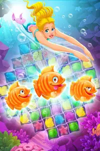 Mermaid-puzzle match-3 tesouro Screen Shot 5