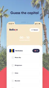 Balloon Game - Capital World Quiz Screen Shot 1