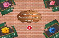 Kids Flower Names Jigsaw Game Screen Shot 0