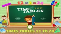 Таблицы с 11 по 20 - Math Times Tables Screen Shot 0