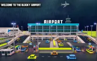 Blocky Aeroporto Chão Funcionários Voar Jogo de Screen Shot 5