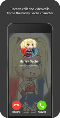 video call and chat simulator for gacha's harley Screen Shot 4