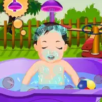Kids Game: Garden Baby Bathing Screen Shot 1