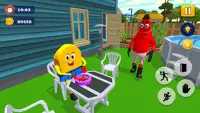Sponge Family Neighbor 4: Scary Escape 3D Game Screen Shot 0