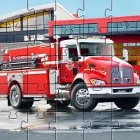 Jogos de quebra-cabeças de caminhão bombeiro gráti Screen Shot 1