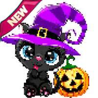 Halloween Color by number Pixel Art New