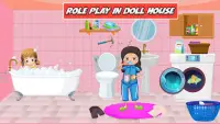Finja minha casa de boneca: jogos de limpeza em fa Screen Shot 2