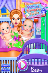 Pregnant Mom and Newborn Twins Maternity Care Game Screen Shot 0