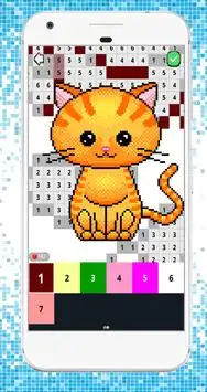 Coloring Fun Cat Color by Number 3D Pixel Art Screen Shot 1