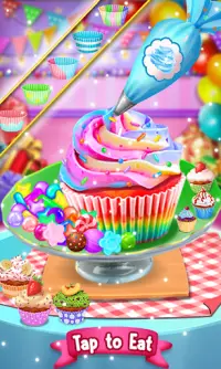 Rainbow Cupcake Maker: DIY Cooking Games 2019 Screen Shot 1