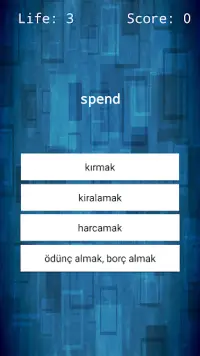 English - Turkish Word Quiz Screen Shot 1