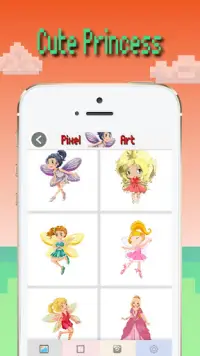 Pixel art: Princess color by number Screen Shot 1