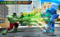 सुपरहीरो बनाम रोबोट लड़ाई - ज़ोंबी एलियंस से लड़ने Screen Shot 2