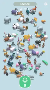애니멀 매치 3D: 데굴데굴 동물 사천성 Screen Shot 2
