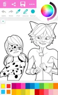 Ladybug and Cat Noir Coloring Book Screen Shot 2