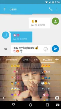 Teclado Emoji Lindo Foto Tema Screen Shot 3