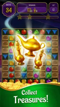 Genies & Gold - Match 3 Jewel & Gem Adventure Screen Shot 0