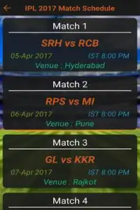 Schedule of IPL 2017 Screen Shot 3