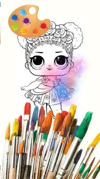 Cute Dolls Coloring Page LOL Screen Shot 2