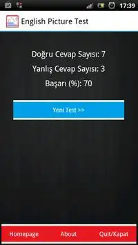 İngilizce Resimli Test Screen Shot 3