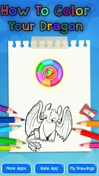 how to color your dragon cartoon Screen Shot 0