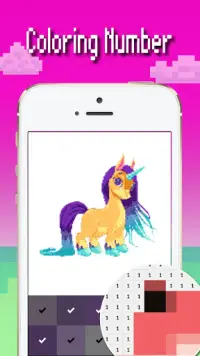 Unicorn color by number: Pixel art coloring 2019 Screen Shot 3