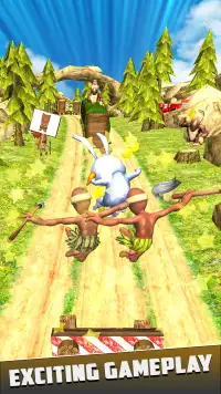Rabbit Dash : jungle Christmas Subway runner game Screen Shot 4