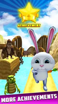 Rabbit Dash : jungle Christmas Subway runner game Screen Shot 0