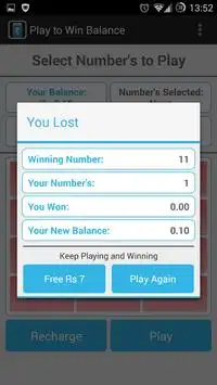 Play to Win Balance Screen Shot 2