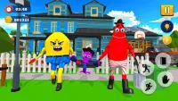 Sponge Family Neighbor 4: Scary Escape 3D Game Screen Shot 1