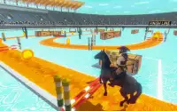Paardenrennen en springen Stunts 3D-spel Screen Shot 2