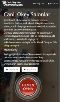 OkeyDunyam.Com - Mobil Okey Oyna Screen Shot 0