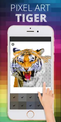 Tiger Pixel Coloring By Number Screen Shot 2