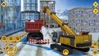 Kar ekskavatör & yol inşaat oyunlar 2020 Screen Shot 3